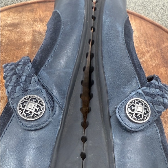 Aetrex Shoes Wm 10 Blue Leather Braided Strap Mary Jane Loafer Flats Comfort - Picture 8 of 11